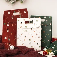 gift bags christmas new year gifts flip paper bag large middle small 3 sizes perforated handbag