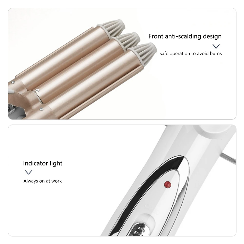 

Professional Curling Iron 22mm Ceramic Triple Barrel Hair Styler Hair Waver Styling Tool 110-220V Hair Curler Electric Curler EU