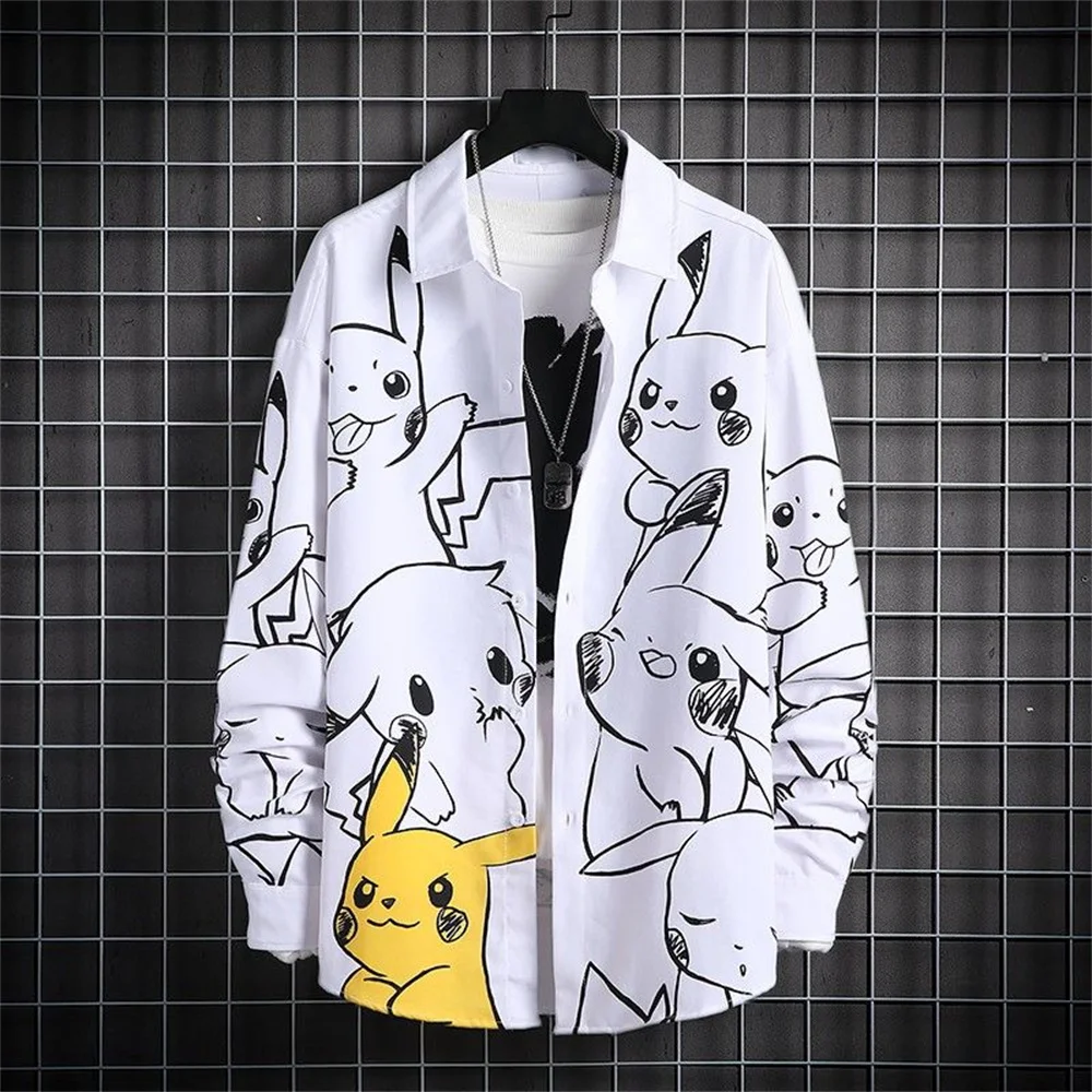 Футболка мужская оверсайз с мультяшным принтом Базовая рубашка в японском стиле