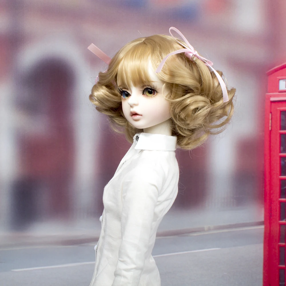 Aidolla кукольный парик, короткие кудрявые парики для 1/3 1/4, BJD куклы, цвет загара, парики на ура