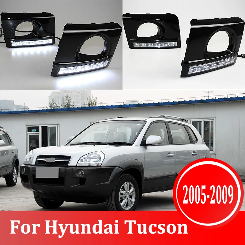 2 шт. для hyundai Tucson 2005-2009 6000K белый светильник Светодиодный дневной ходовой DRL