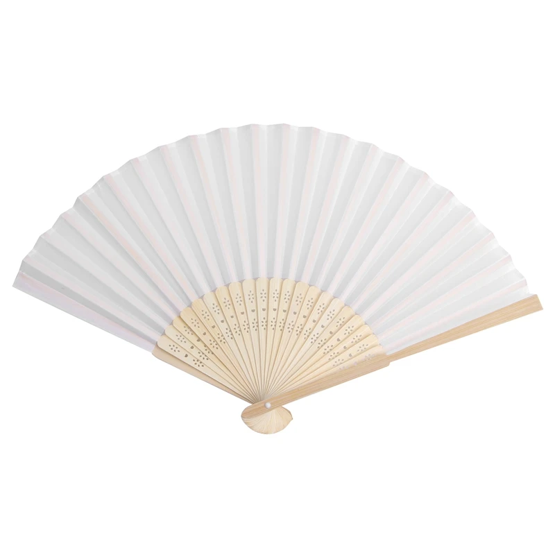 65 шт. элегантный белый складной Шелковый веер с органзой Подарочный пакет