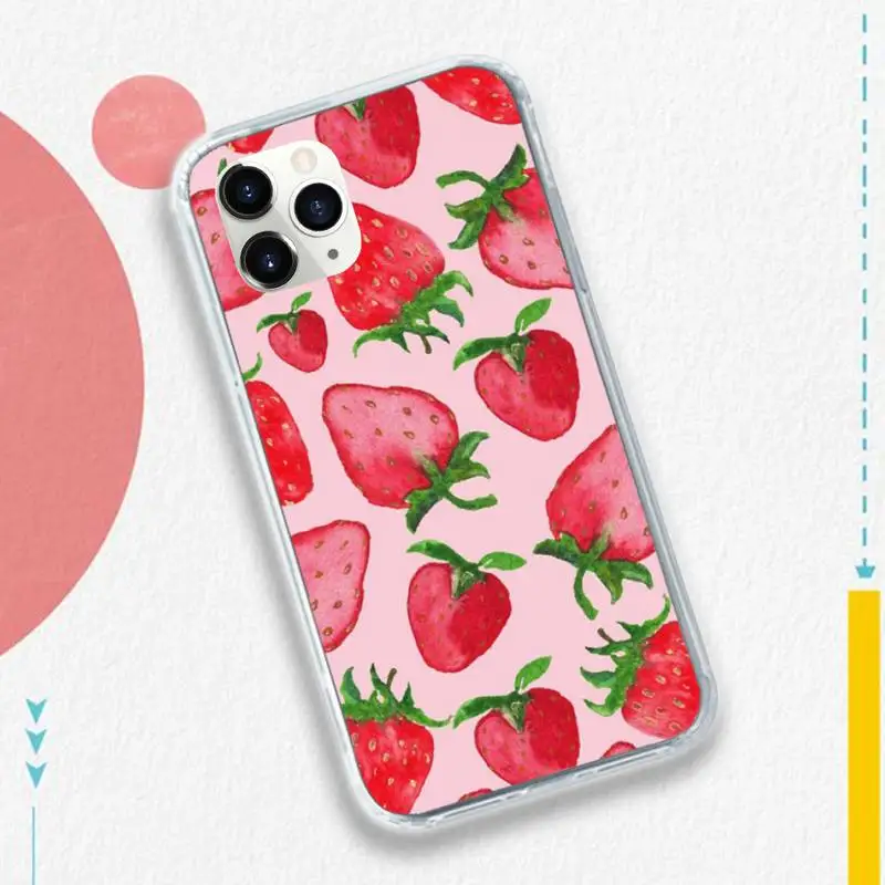 

Pink fruit food strawberry Phone Case for iPhone 11 12 pro XS MAX 8 7 6 6S Plus X 5S SE 2020 XR