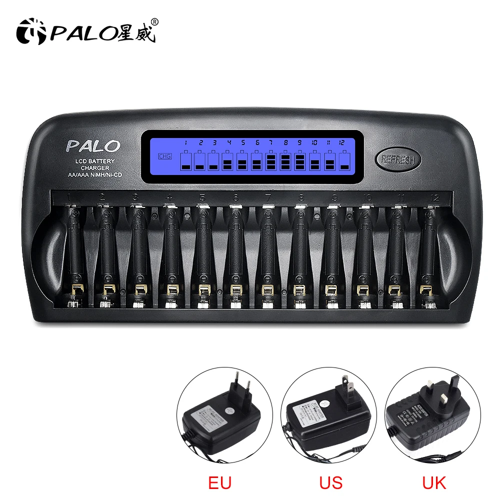 

PALO Smart LCD Fast AA AAA Battery Charger For 1.2V AA AAA NIMH NICD Rechargeable Battery aa aaa Batteries Charger
