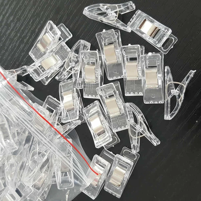 

High Quality 10pcs 27x10x15mm Multi Color Plastic Clips For Patchwork Sewing DIY Crafts Quilt Quilting Clip Knitting Accessories