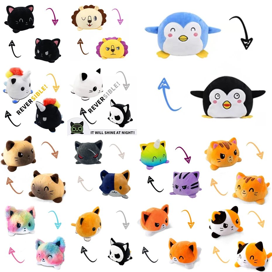 Двухсторонняя мягкая игрушка плюш для кошек и собак плюшевая единорог|Мягкие