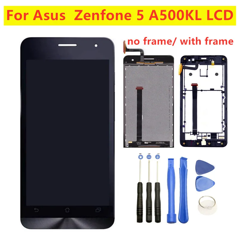ЖК-дисплей 5 дюймов для Asus Zenfone A500CG A500KL A501CG сенсорный экран с дигитайзером рамкой в