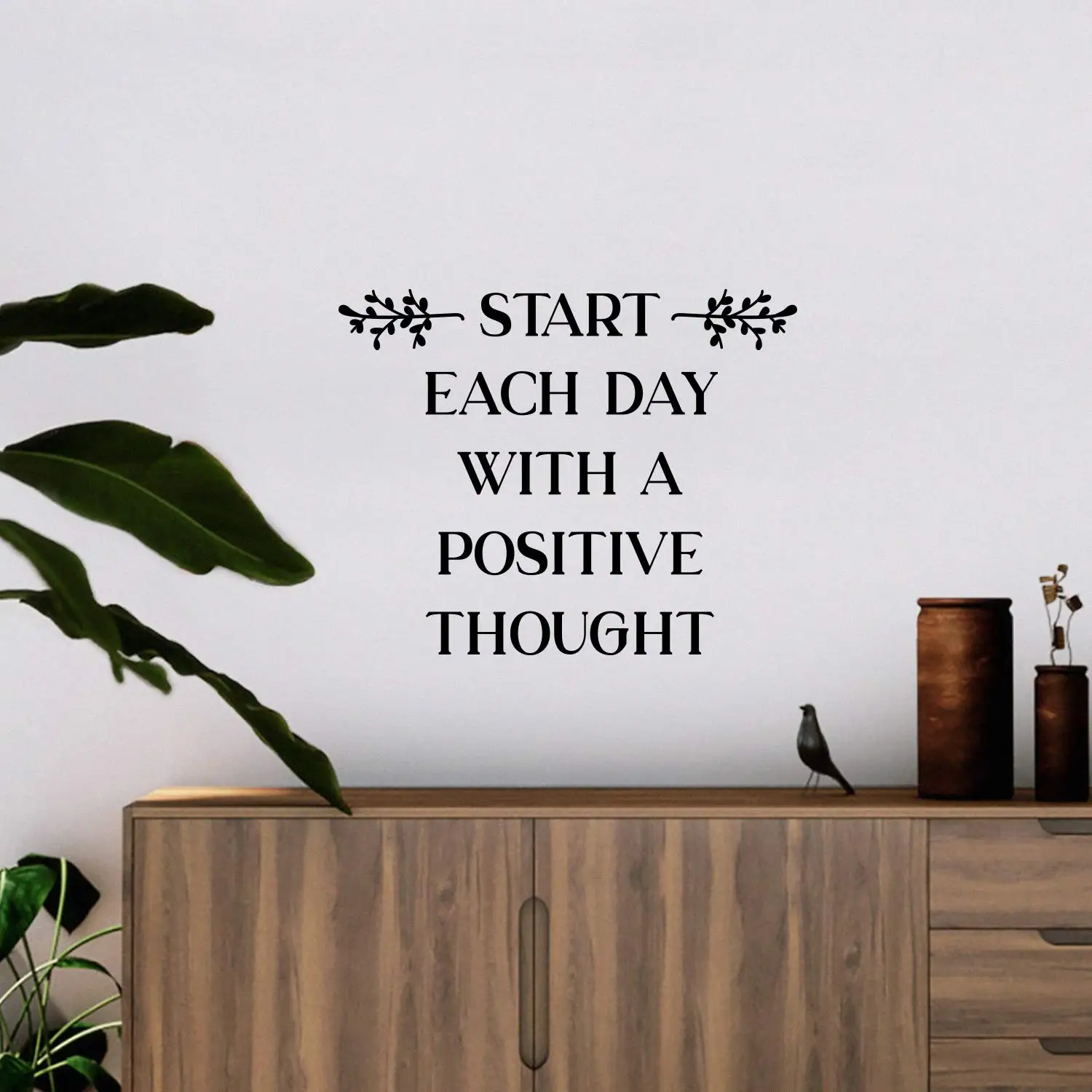 Цитата начинается каждый день с положительной мыслью стикер на стену
