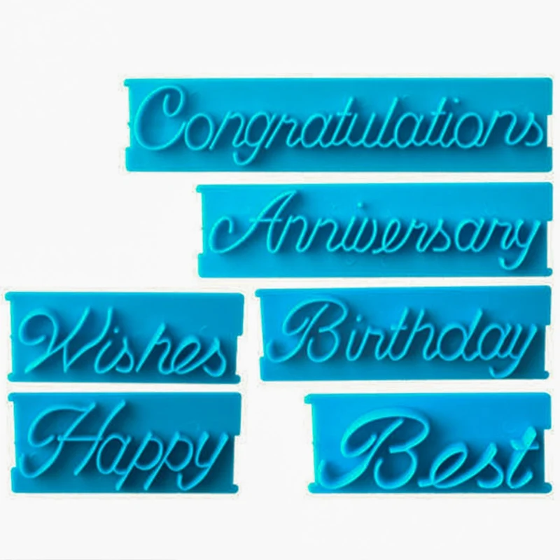 6 шт./компл. Пластик украшение торта прессформы с днем рождения наилучшими