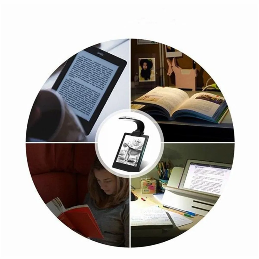 USB светильник для чтения Kindle PaperWhite с 4 уровнями регулировки яркости белый
