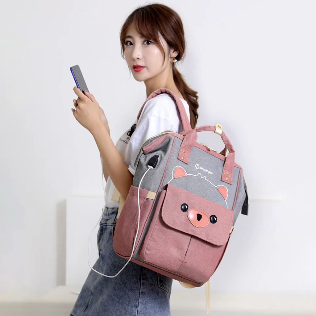 Женский внешний рюкзак с usb зарядкой для ноутбука 26 см школьный