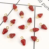 jewelry european charm fit necklace personality bead diy suitable bracelet pendant red elegant red strawberry
