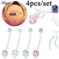 miqiao 4pcs pregnant womens umbilical ring acrylic belly button nail body piercing jewelry