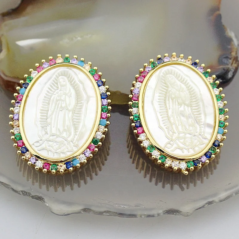 30*23 мм 5 шт./лот Радужный cz микро кулон с подвеской религиозный ювелирные изделия