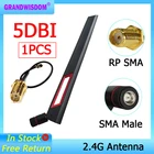Антенна GRANDWISDOM 2,4G 5dbi sma male wlan Wi-Fi 2,4 ГГц антенна IPX ipex 1 SMA Розетка Удлинительный кабель iot антенна