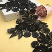 sale widening water soluble embroidery thin thread black eyelash lace fabric diy dress cheongsam sewing decorative accessories