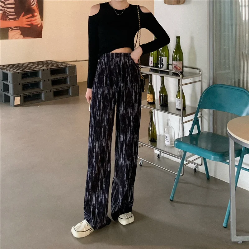 

Real-price Real-shot Autumn New Tie-dyed Loose Wide-leg Pants Kio
