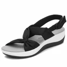Женские босоножки на танкетке, повседневные сандалии на низком каблуке, пляжная обувь, лето 2022