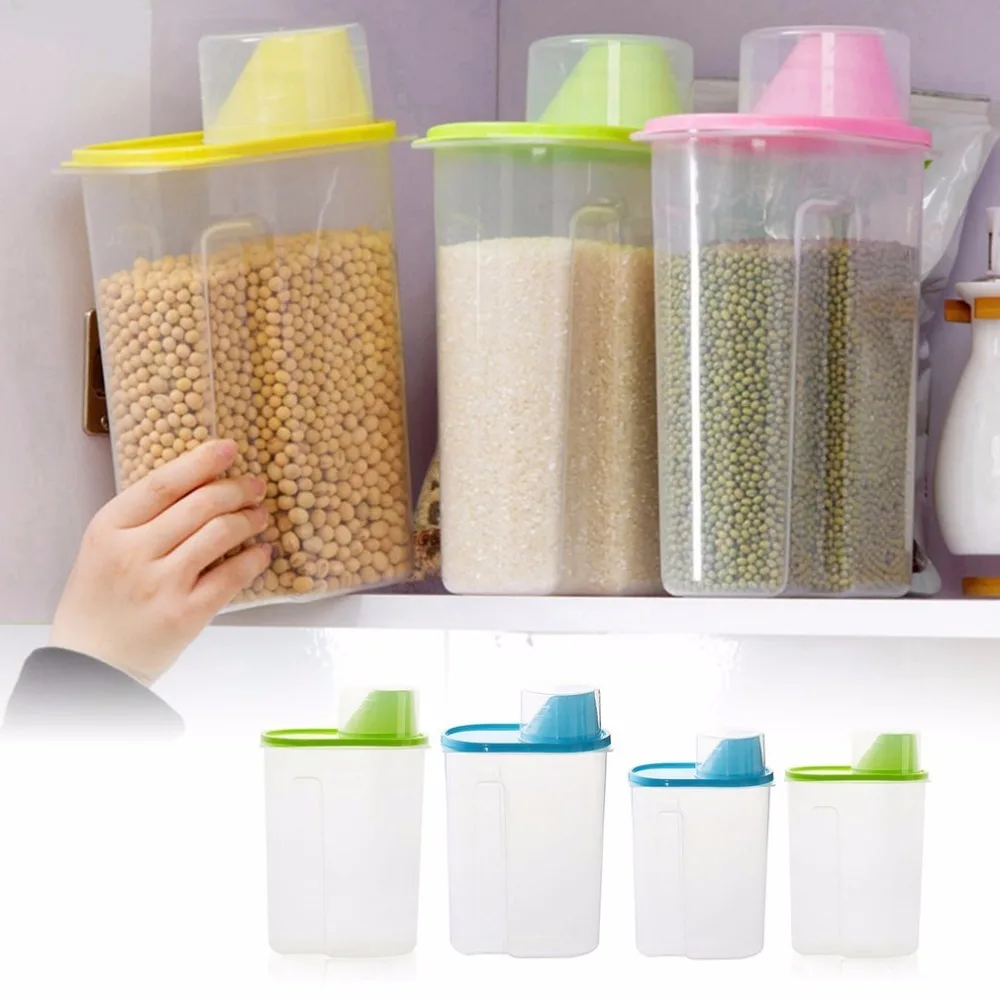 INNERNEED Transparent Food Storage Box Sealed Crisper Grains Tank Household Kitchen Cans Containers for Dry Cereals | Дом и сад