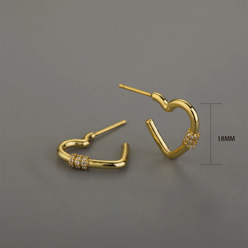 

SIPENGJEL Love Heart Stud Earrings For Women Personality Hip Hop Geometric Earrings Girls Gift Jewelry 2021