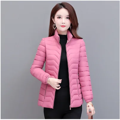 

Winter women's fashion casual stand-collar cotton jacket short and thin large size winter jacket short jacket