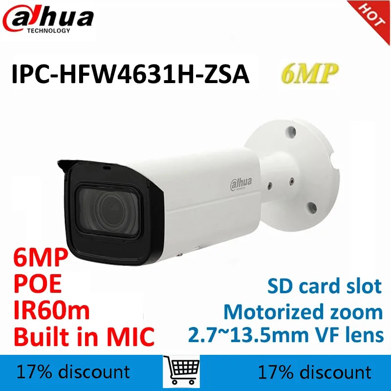 Dahua 6MP IP bullet камера IPC-HFW4631H-ZSA заменить IPC-HFW4431R-Z со встроенным микрофоном слот для sd-карты PoE CCTV камера