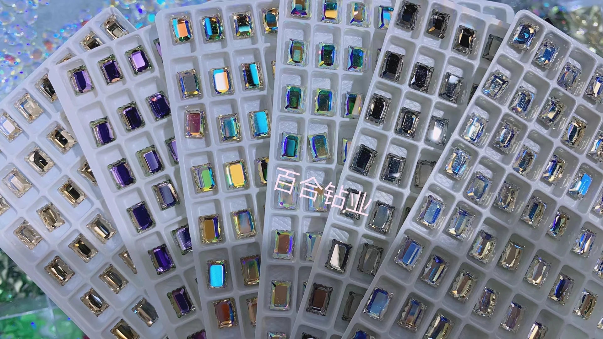 Зеркальные прямоугольные Стразы для ногтей по очень низкой цене Кристальные