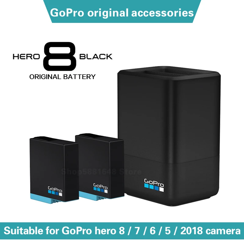Аккумулятор для GoPro hero 8 7 6 5 2018 двойное зарядное устройство аксессуары