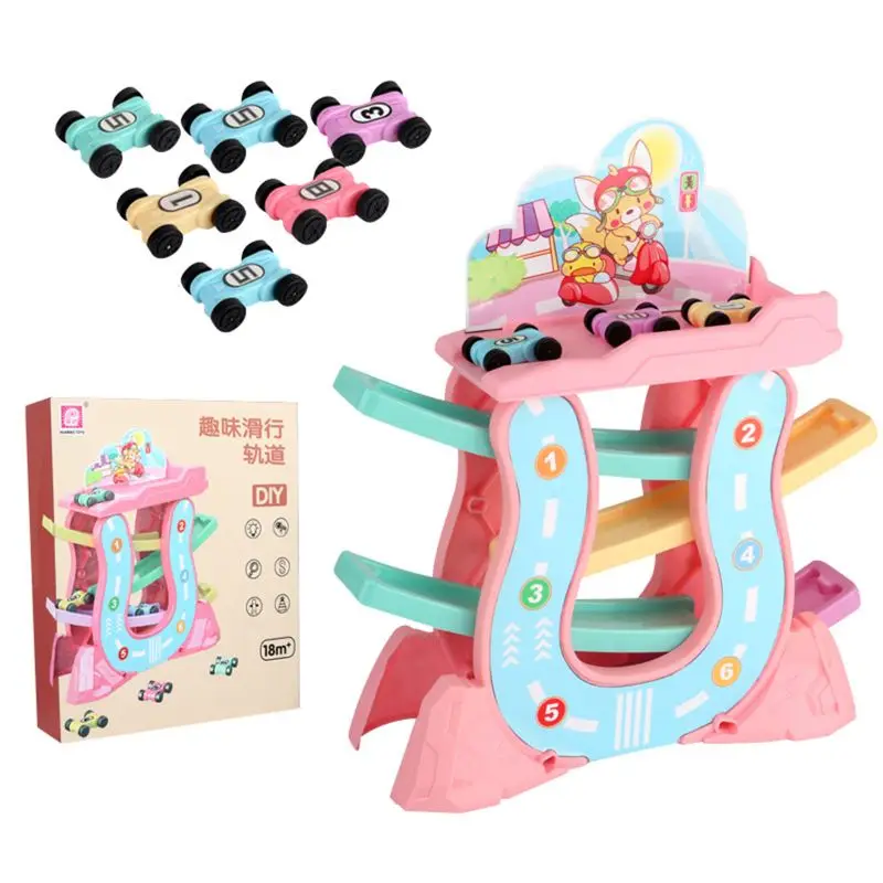C (AS SHOWN) Игрушки для малышей 1/2 лет, подарки для мальчиков и девочек, гоночный трек, автомобиль, рампа, гонщик - Цвет: C (AS SHOWN)