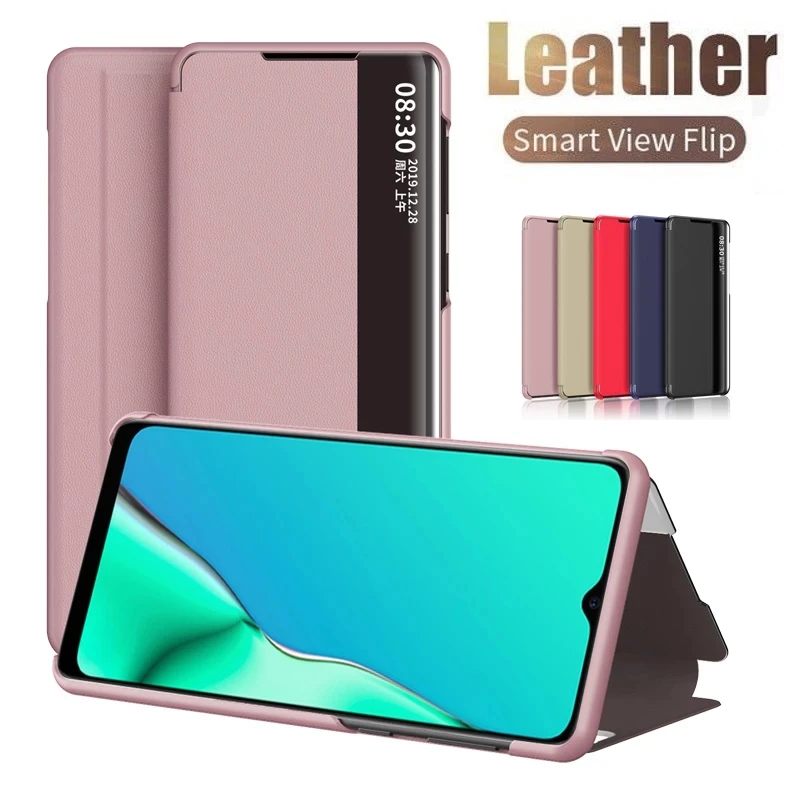 Чехол-книжка Smart View для OPPO A9 A5 2020 A31 A8 A7 A5S F11 Z1 Reno 2F X2 Роскошный чехол телефона Vivo V15 V71