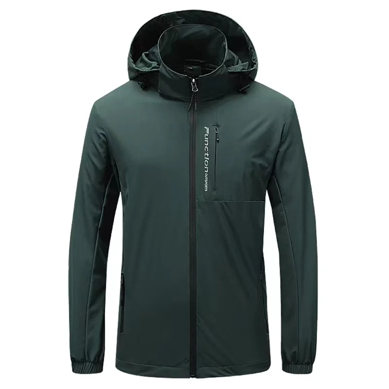 

Men's Outdoor Windproof Single-layer Elastic Submachine Jacket Thin Mountaineering Windproof Waterproof Jjacket Travel Jacket