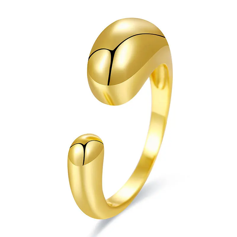 

Корейская версия Instagram дизайнерское французское искусственное серебряное кольцо в виде абстрактной капли воды универсальное женское коль...