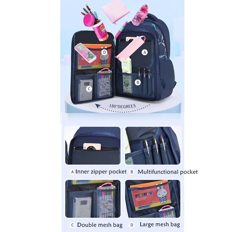 Boys Backpack Kids School Bags Elementary School Bookbags Geometric Print Nylon Lightweight Girls Primary Daypack Mochilas