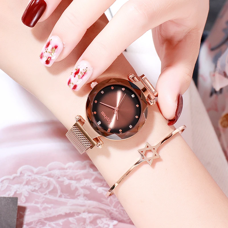 2019 новый бренд розовое золото повседневные Модные кварцевые часы для женщин