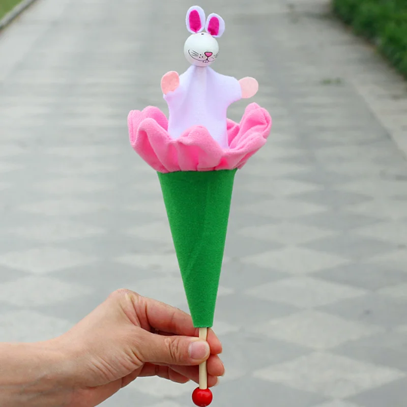 6PCs Wooden Toys Cartoon Animals Pop Up Puppets Telescopic Stick Rods Doll Kids Children Baby Funny | Игрушки и хобби