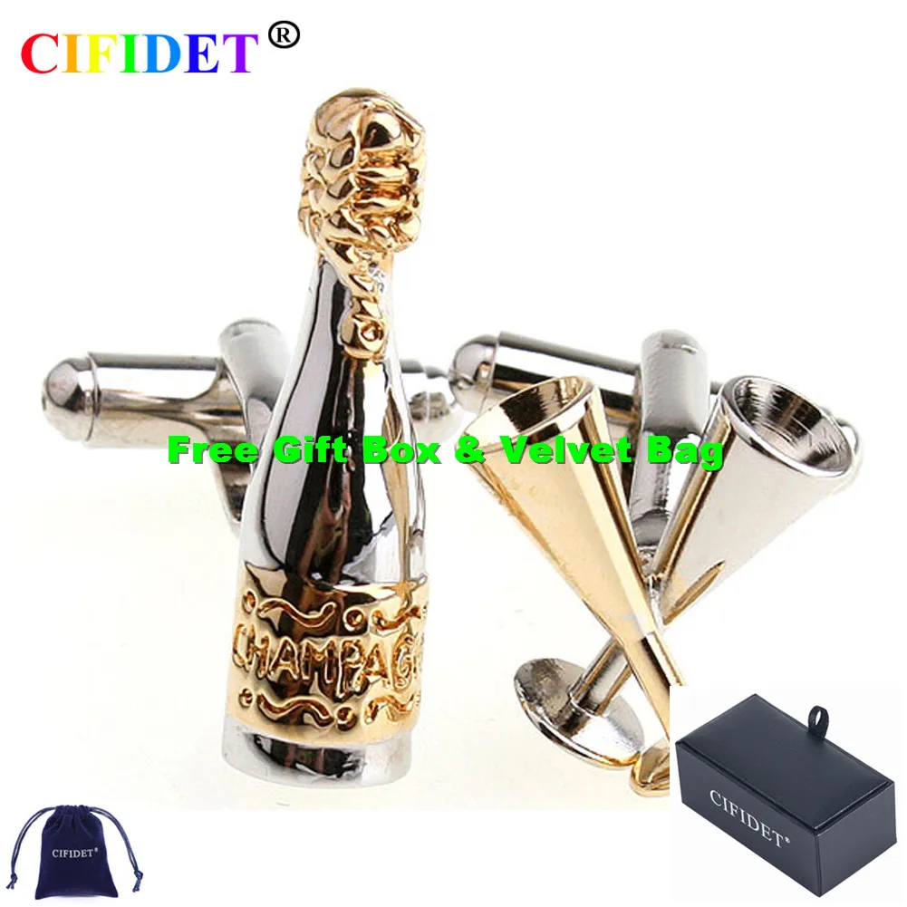 

CIFIDET бренд запонки модные бутылки и чашки набор рубашка Запонки с бархатным мешочком и подарочной коробке ювелирные изделия Аксессуары под...