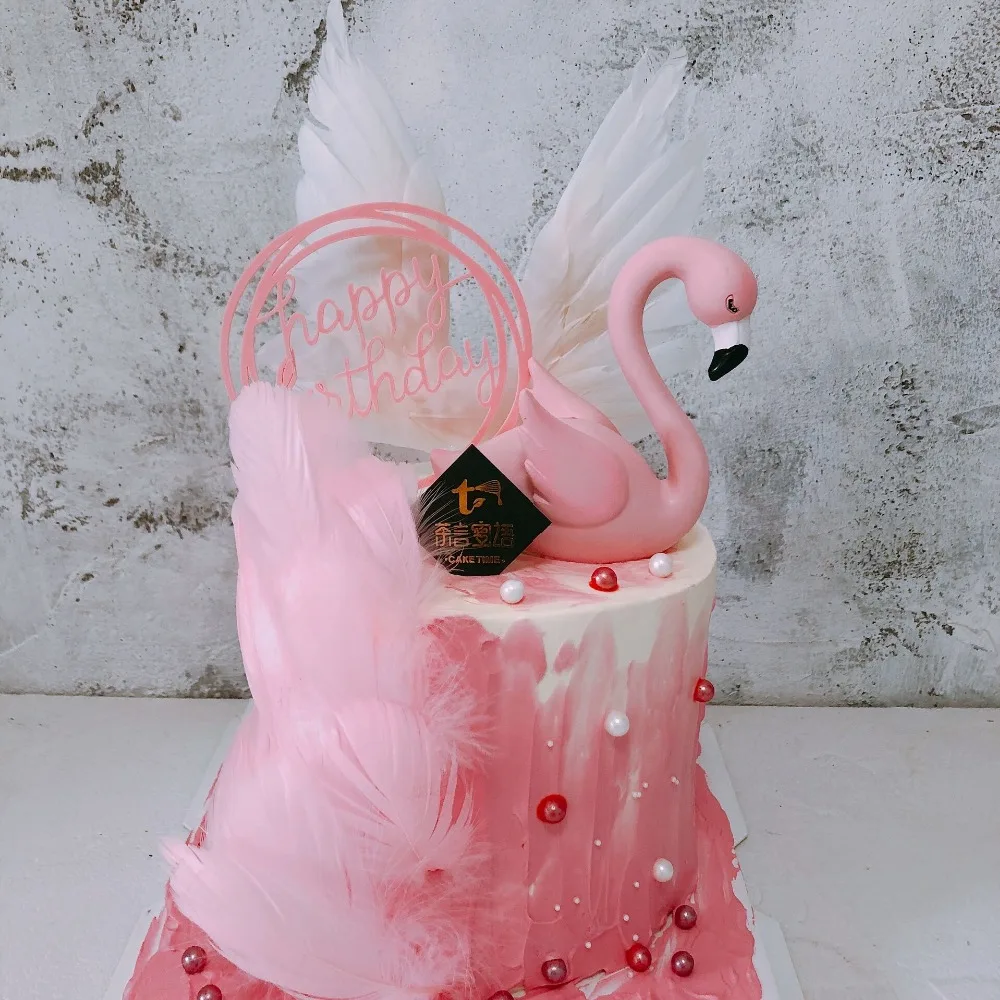 Cakelove Белые Крылья Ангела торт комплект экстракласса счастливое украшение для торта ко дню рождения розовый Фламинго верхушка для торта украшения детский душ
