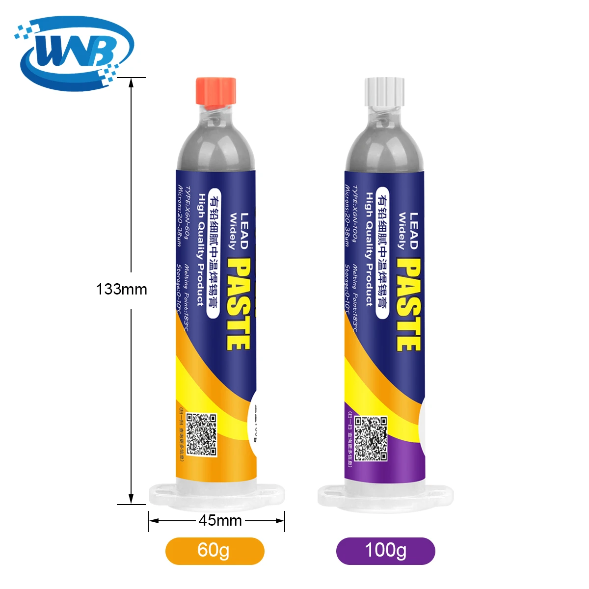 WNB 60/100 г этилированный шприц жидкости пайка с флюсом паста 183 ℃ температура