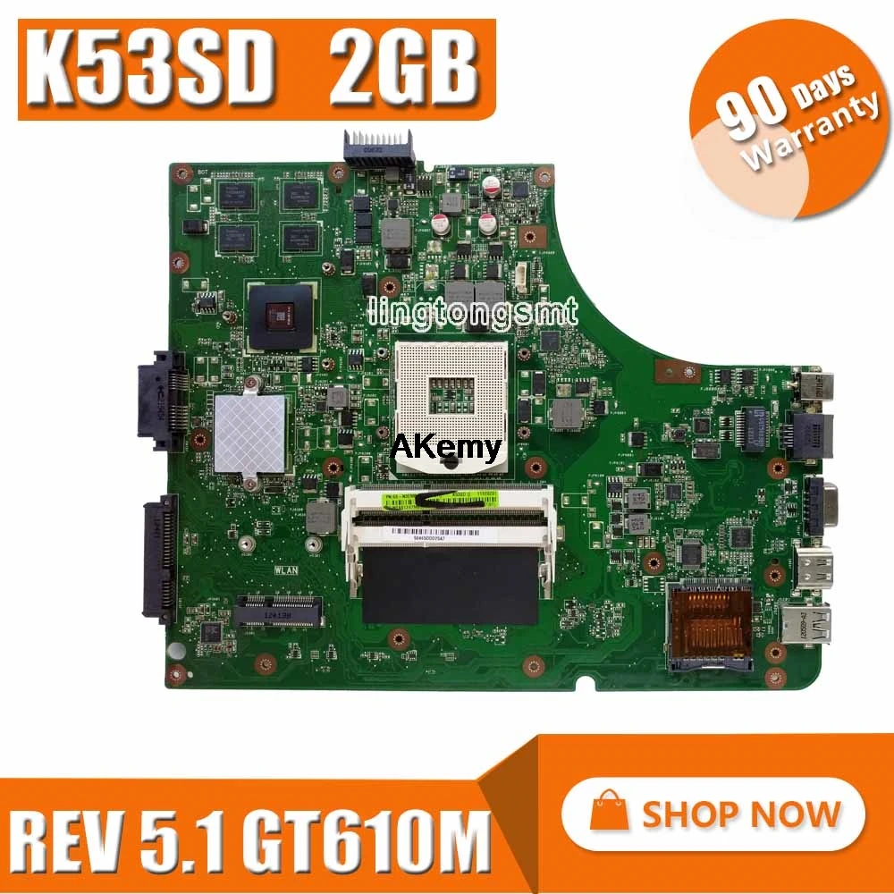 

Для Asus K53SD K53S A53S материнская плата для ноутбука Материнская плата K53SD тест на материнскую плату 100% OK материнская плата GT610M 2GB HM65
