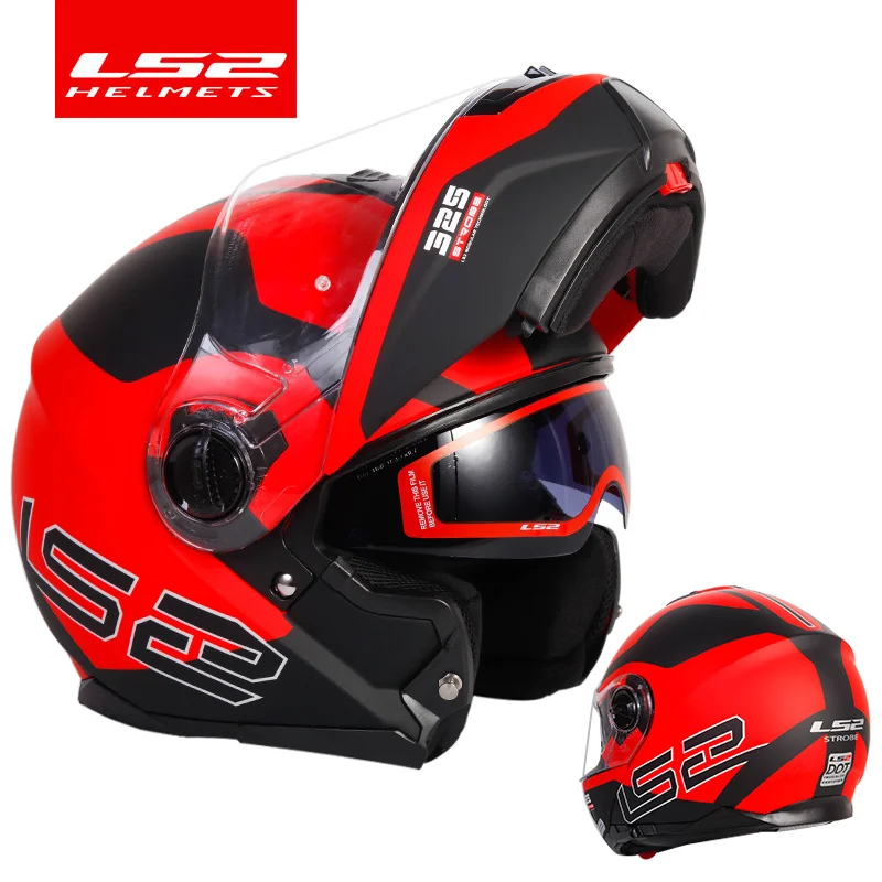 LS2 Глобальный магазин LS2 FF325 флип-ап мотоциклетный шлем двойной солнцезащитный объектив Полнолицевой шлем мото гоночные шлемы