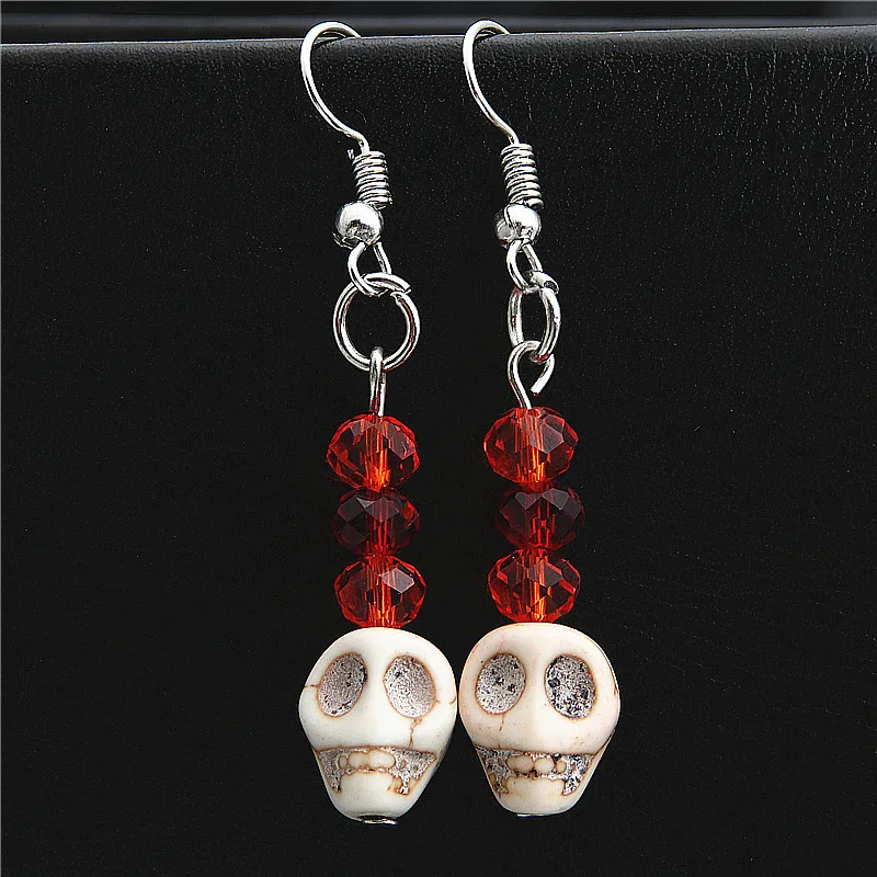 1 пара подвесок в виде черепа Висячие серьги для Хэллоуина Косплей День мертвых