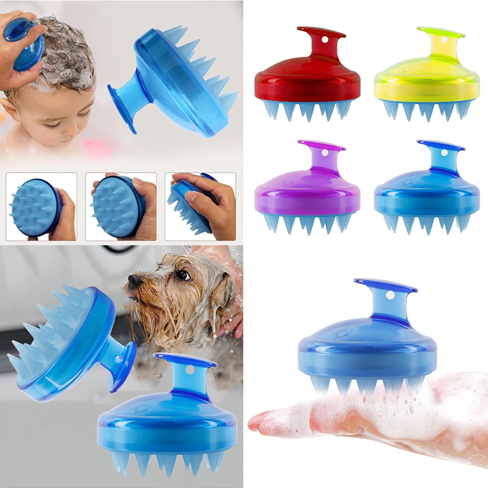 

1PCS Spa Slimming Massage Brush Silicone Head Body Shampoo Scalp Massage Brush Comb Hair Washing Comb Shower Bath Brush