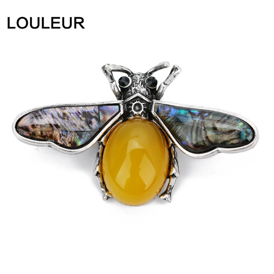 LOULEUR, модный пчелиный натуральный камень, жемчужный кулон в виде раковины абалона, двойное использование, подвеска, ювелирные изделия, изготовление для женщин