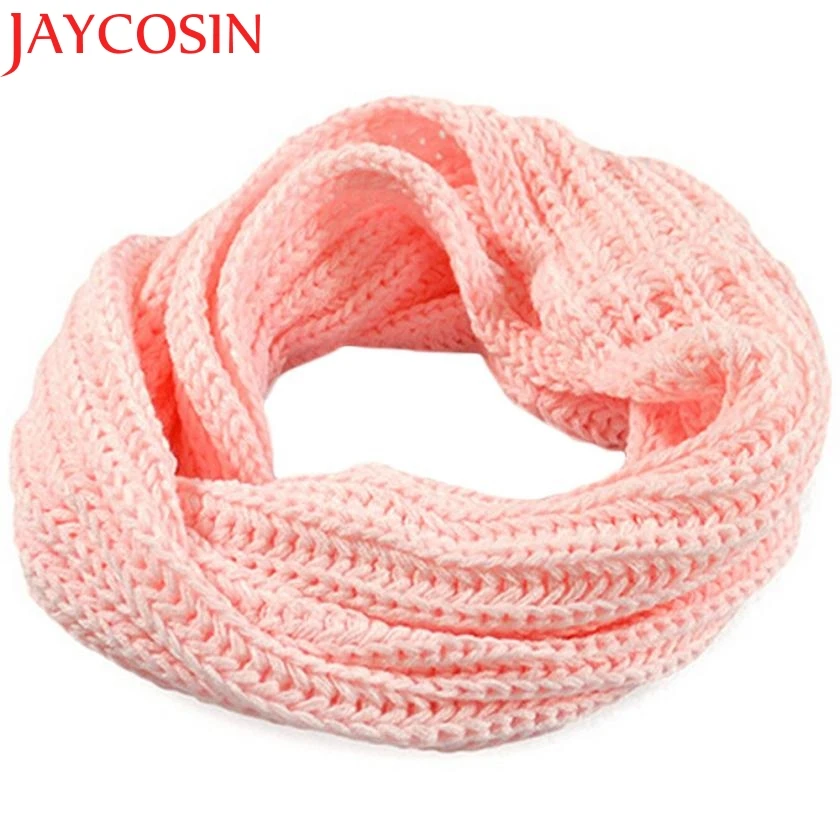 JAYCOSIN Autumn Winter Boy's Girl's Knitted Circle Wool Scarf Shawl Wrap Warm Collar Drop Shipping Necklace |