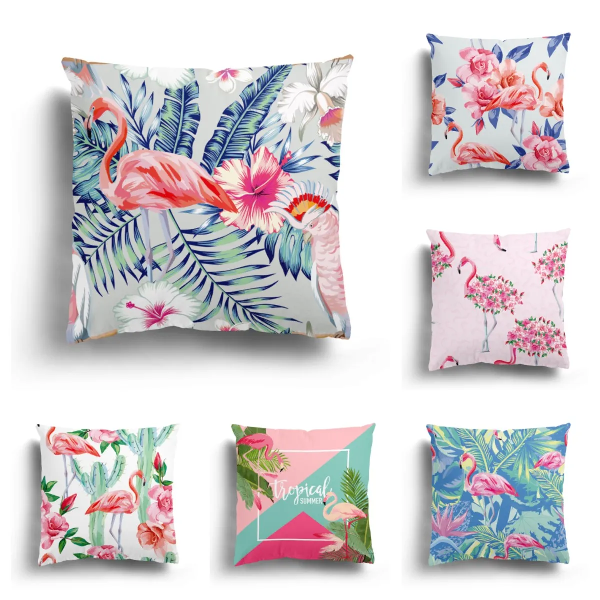 

Плюшевый чехол для подушки в виде фламинго, 60 х60 см