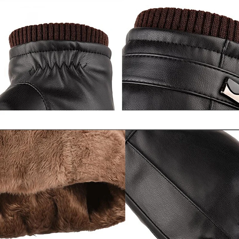 SEWS-Men's Winter Press Screen Gloves Leather Warmer Cycling Texting | Спорт и развлечения