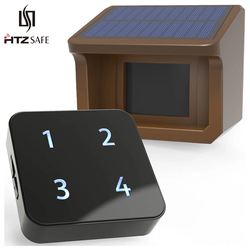 HTZSAFE-alarma de entrada inalámbrica Solar para exteriores, Sensor de movimiento resistente a la intemperie y Detector, sistema de alerta de seguridad DIY, 800 metros