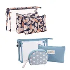 2 стиля, 3 шт.компл., ПВХ косметичка для женщин, девушек, косметичка удобная, карандаш, повседневная, портативная, на молнии, водонепроницаемая, прозрачная