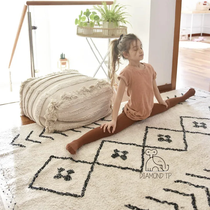 Детский короткий плюшевый коврик в нордическом стиле нескользящий мягкий ковер