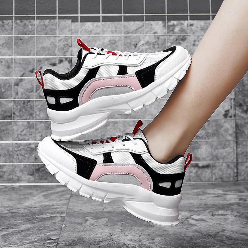 

2020 New Women Shoes Flats Fashion Casual Ladies Shoes Woman Lace-Up Breathable Female Platform Sneakers Flat Platform Casual